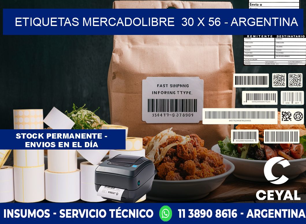 ETIQUETAS MERCADOLIBRE  30 x 56 - ARGENTINA