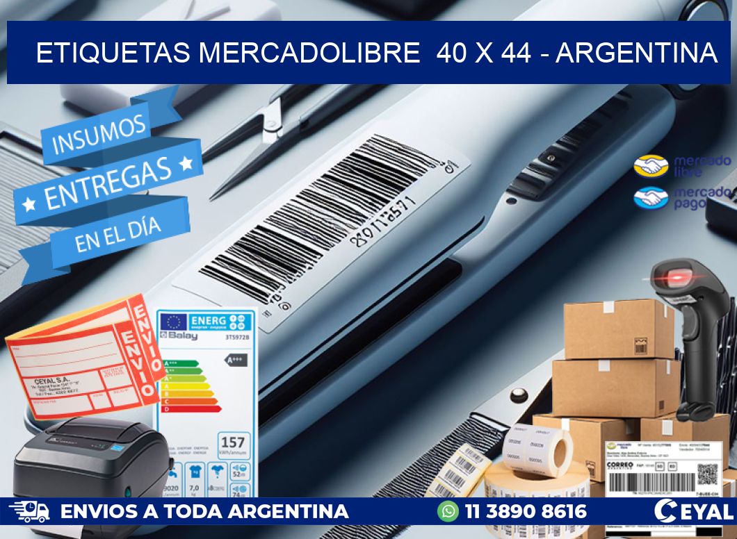 ETIQUETAS MERCADOLIBRE  40 x 44 - ARGENTINA