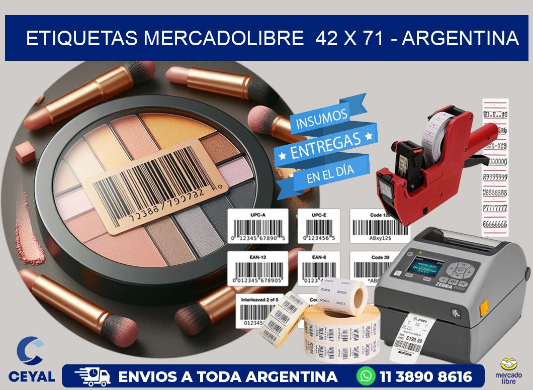 ETIQUETAS MERCADOLIBRE  42 x 71 - ARGENTINA