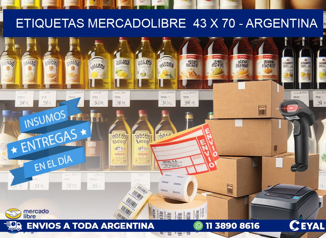 ETIQUETAS MERCADOLIBRE  43 x 70 - ARGENTINA