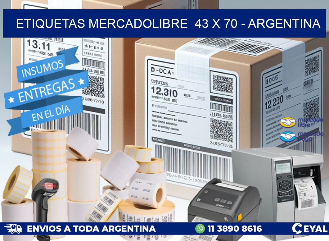 ETIQUETAS MERCADOLIBRE  43 x 70 – ARGENTINA