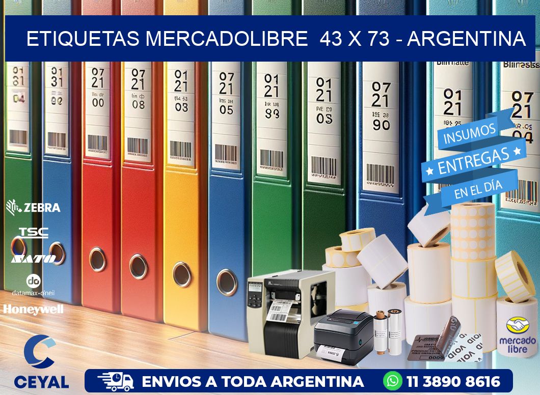 ETIQUETAS MERCADOLIBRE  43 x 73 - ARGENTINA