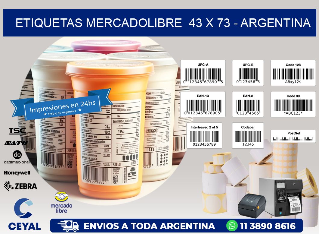 ETIQUETAS MERCADOLIBRE  43 x 73 - ARGENTINA