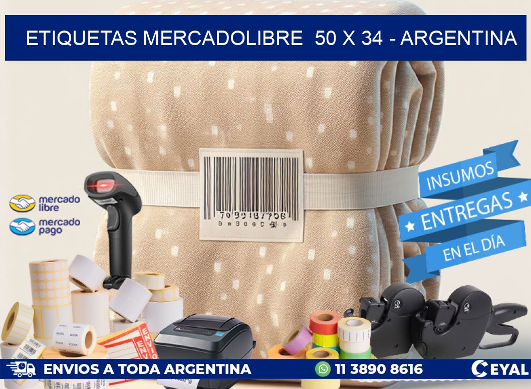 ETIQUETAS MERCADOLIBRE  50 x 34 - ARGENTINA