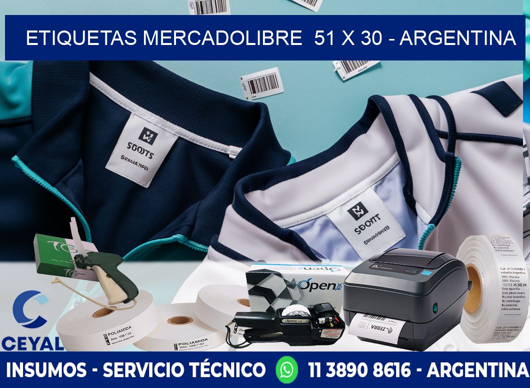 ETIQUETAS MERCADOLIBRE  51 x 30 - ARGENTINA