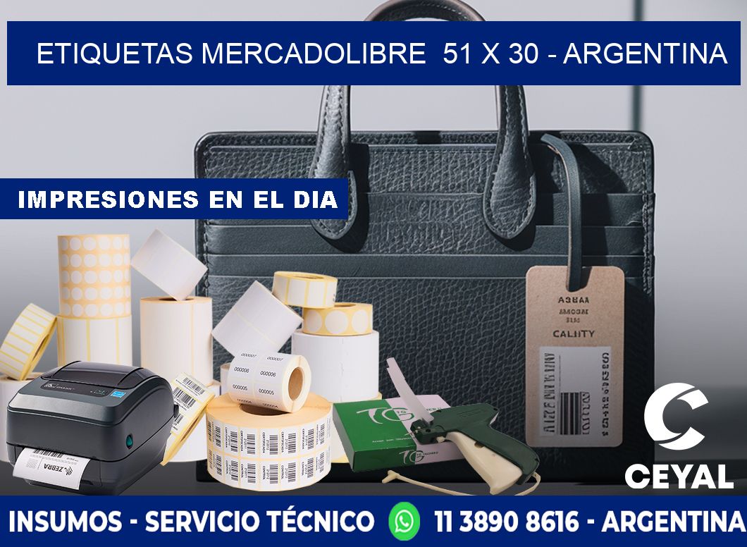 ETIQUETAS MERCADOLIBRE  51 x 30 - ARGENTINA