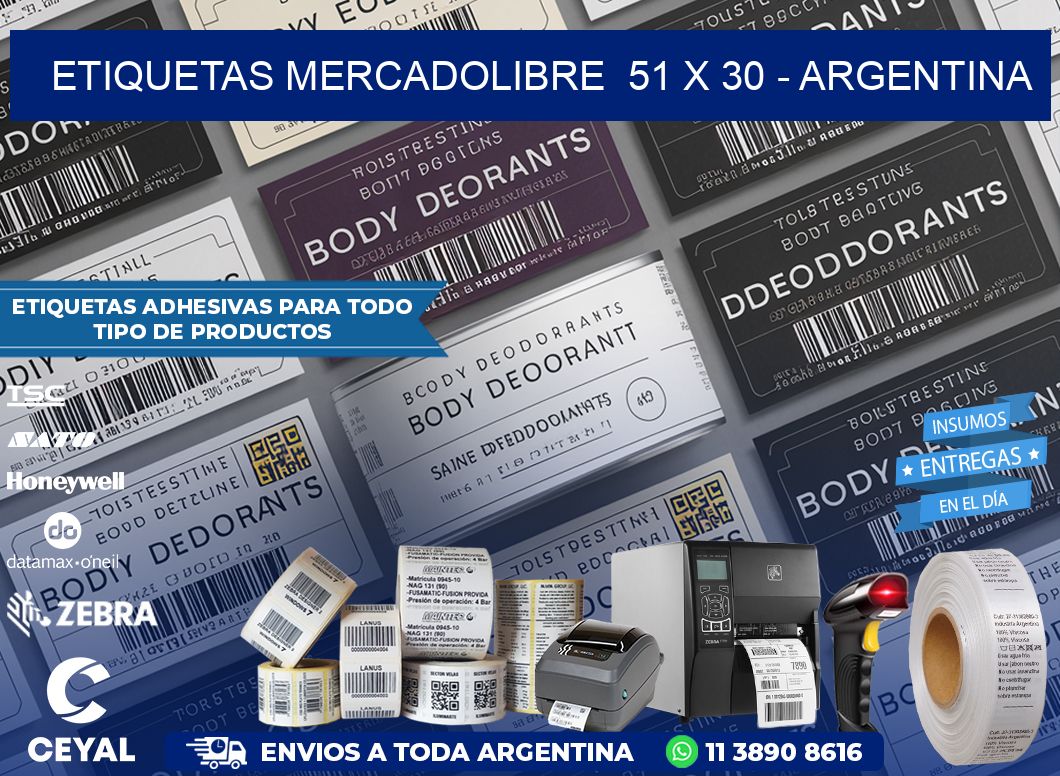 ETIQUETAS MERCADOLIBRE  51 x 30 - ARGENTINA