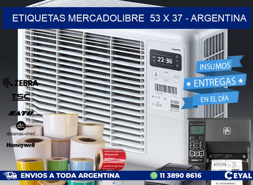 ETIQUETAS MERCADOLIBRE  53 x 37 - ARGENTINA