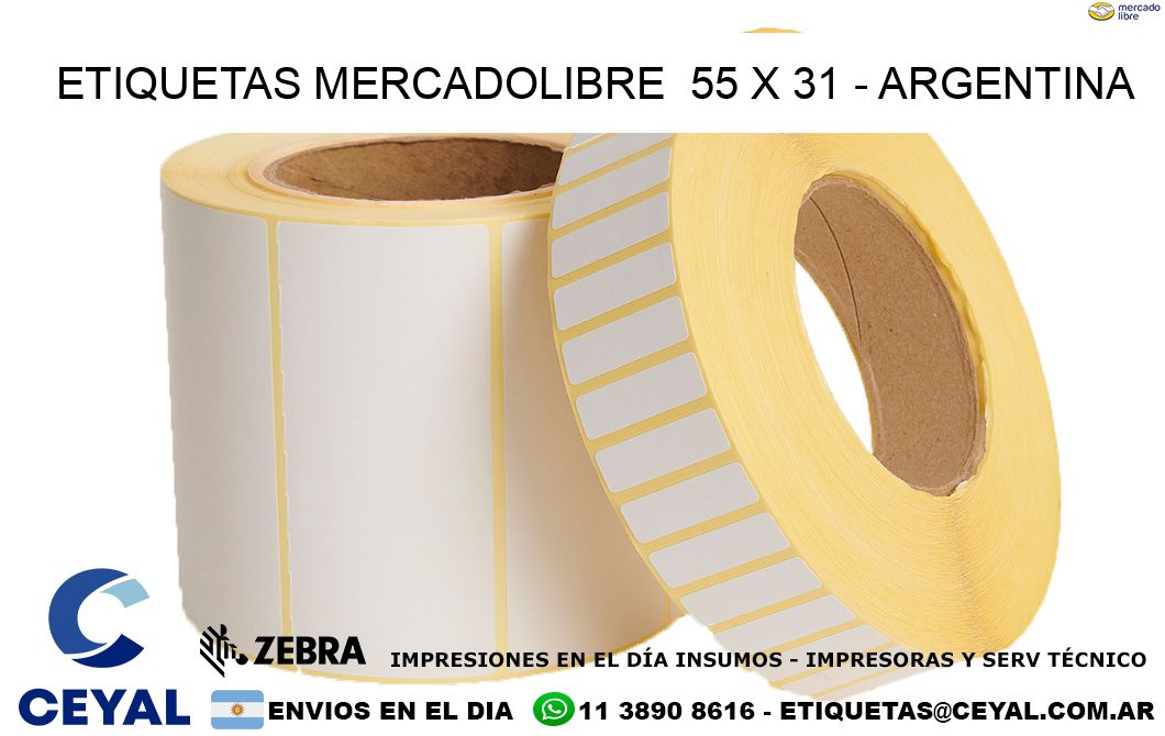 ETIQUETAS MERCADOLIBRE  55 x 31 - ARGENTINA