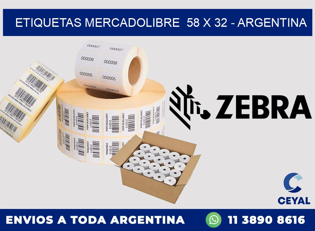 ETIQUETAS MERCADOLIBRE  58 x 32 – ARGENTINA