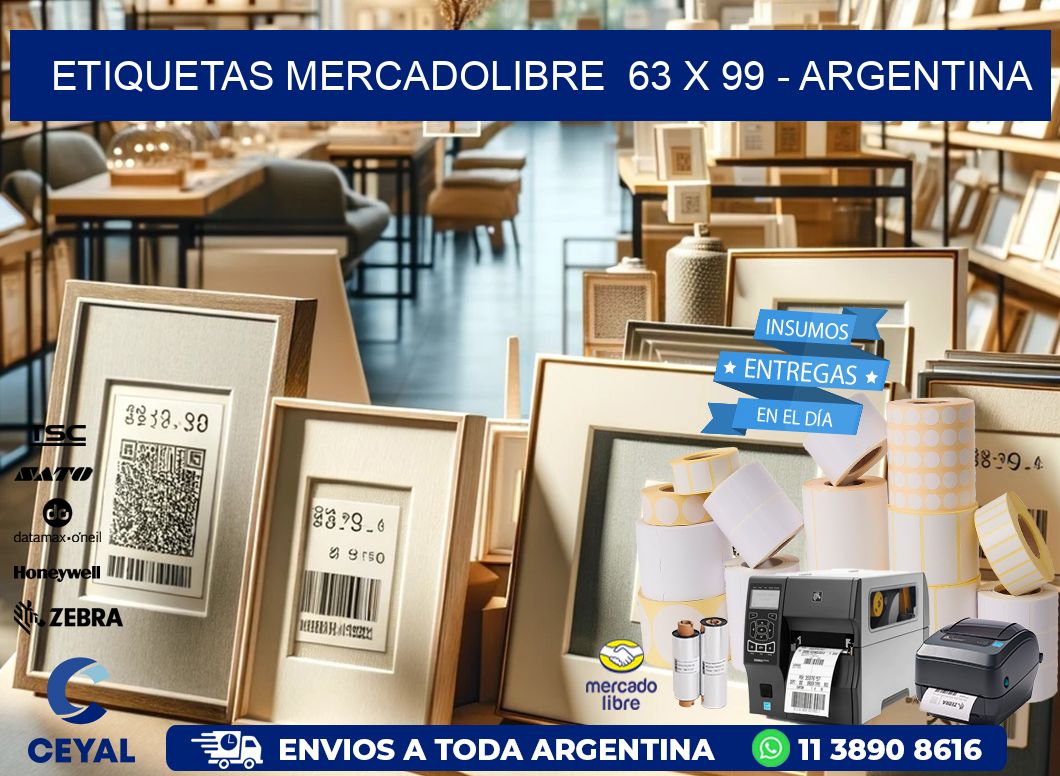 ETIQUETAS MERCADOLIBRE  63 x 99 - ARGENTINA