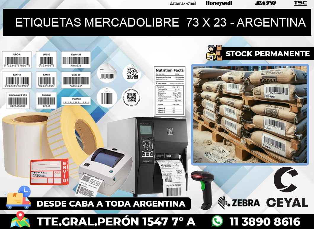 ETIQUETAS MERCADOLIBRE  73 x 23 – ARGENTINA