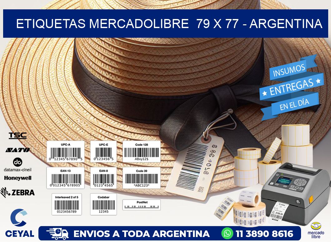 ETIQUETAS MERCADOLIBRE  79 x 77 - ARGENTINA