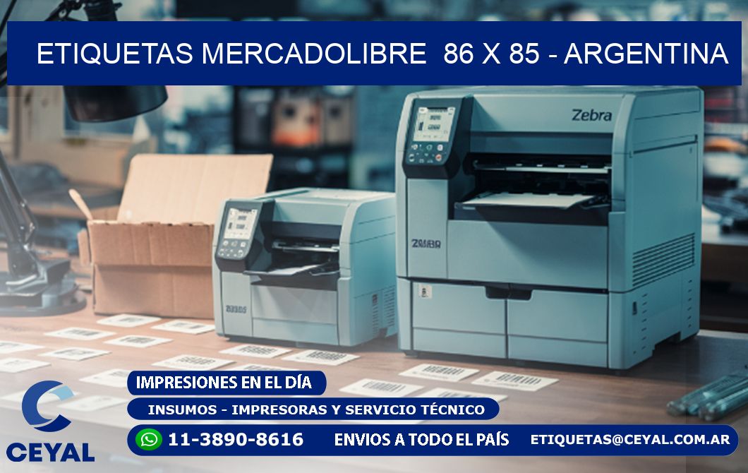 ETIQUETAS MERCADOLIBRE  86 x 85 - ARGENTINA