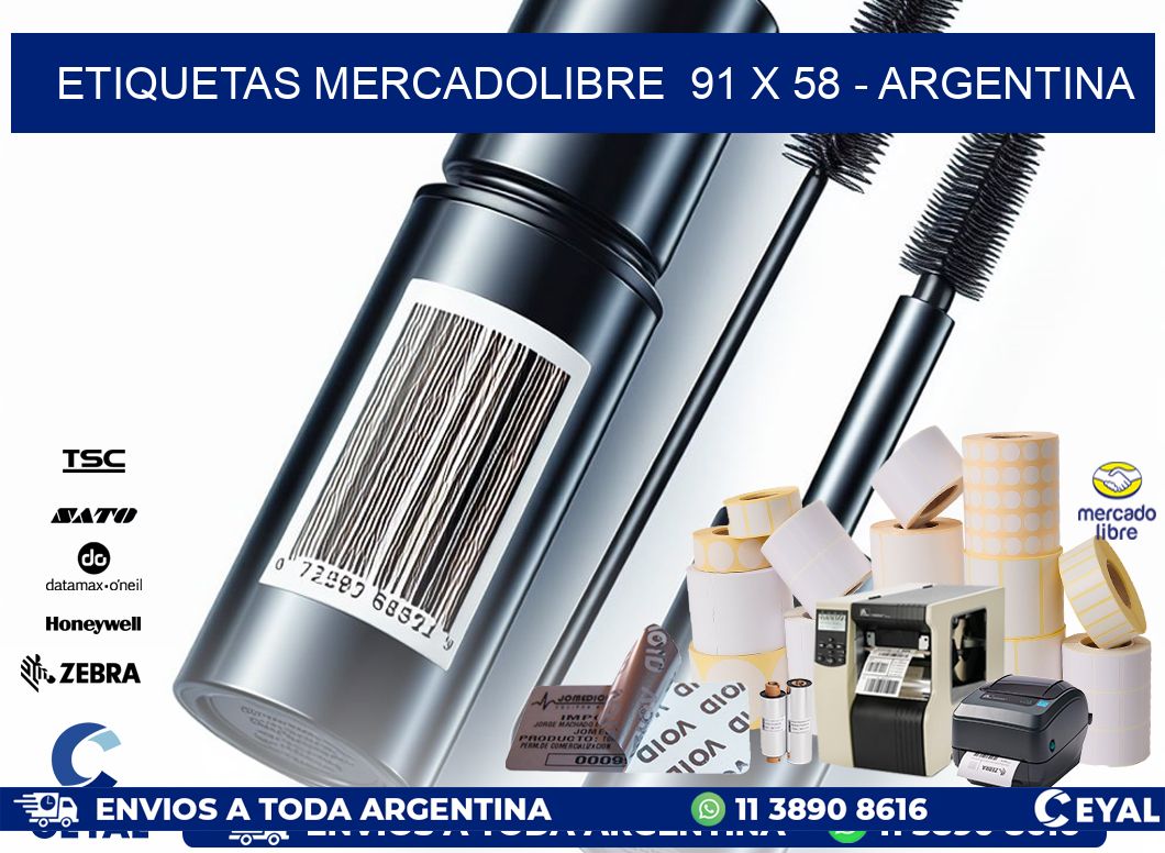 ETIQUETAS MERCADOLIBRE  91 x 58 – ARGENTINA