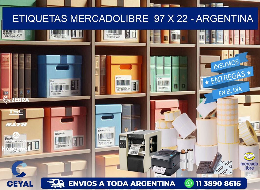 ETIQUETAS MERCADOLIBRE  97 x 22 - ARGENTINA