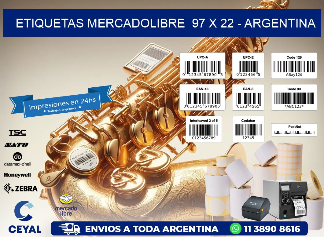 ETIQUETAS MERCADOLIBRE  97 x 22 - ARGENTINA