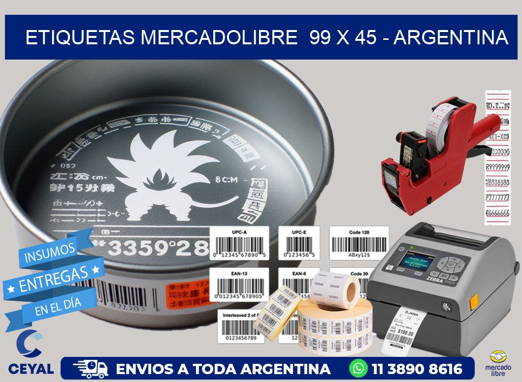 ETIQUETAS MERCADOLIBRE  99 x 45 – ARGENTINA