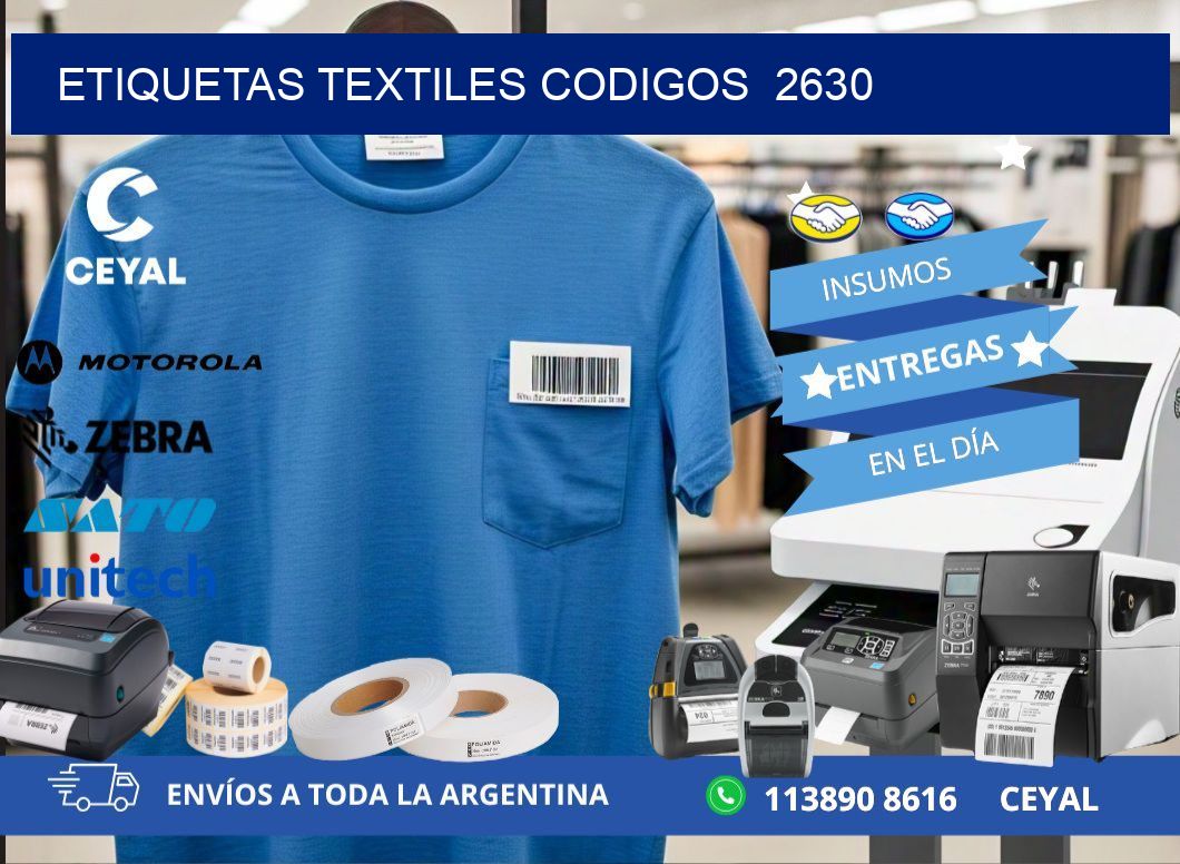 ETIQUETAS TEXTILES CODIGOS  2630