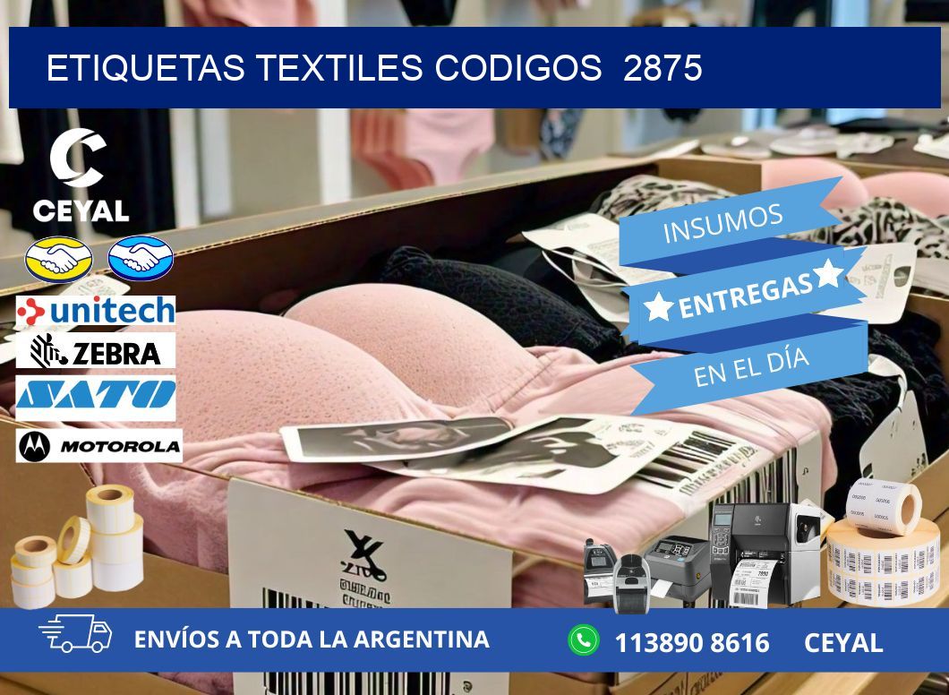 ETIQUETAS TEXTILES CODIGOS  2875