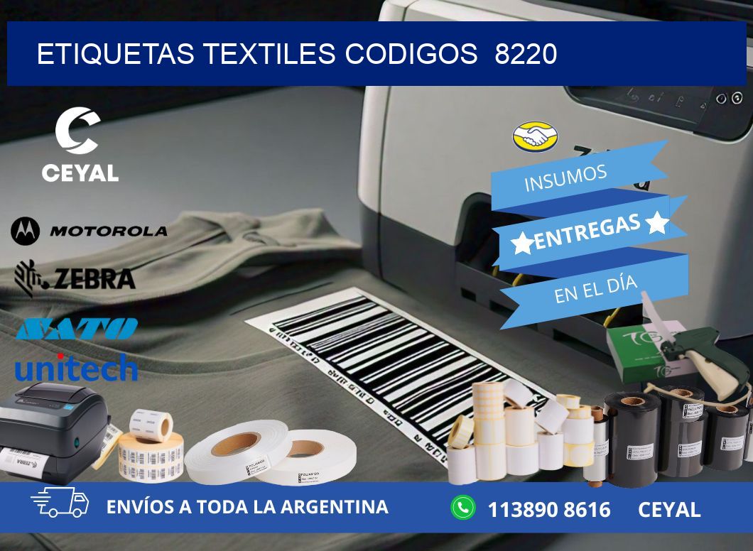 ETIQUETAS TEXTILES CODIGOS  8220