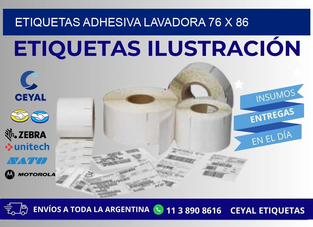 ETIQUETAS ADHESIVA LAVADORA 76 x 86