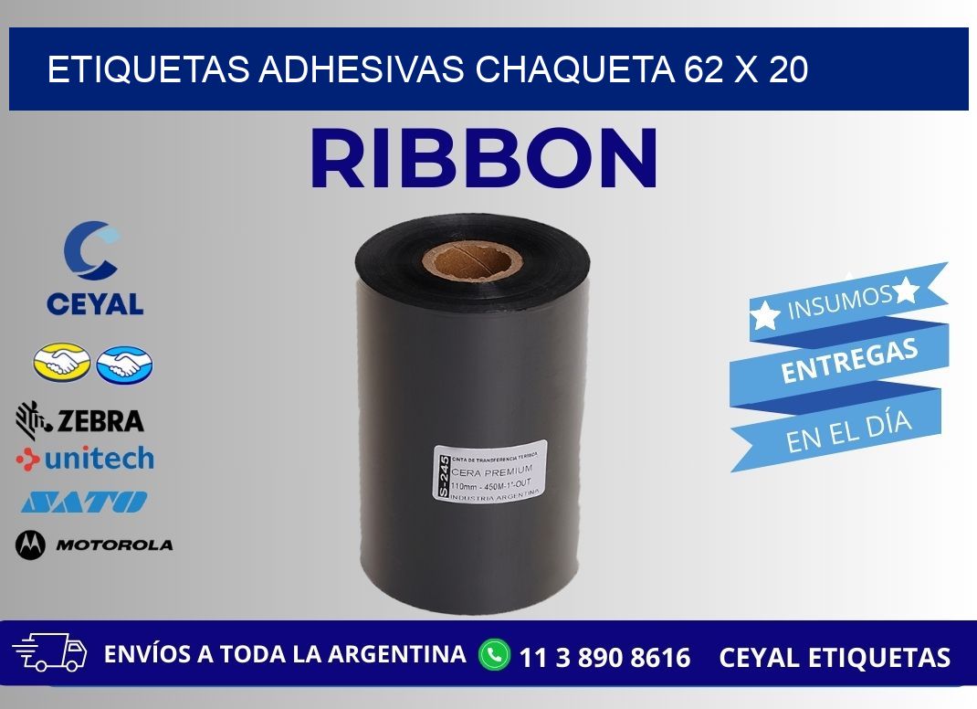 ETIQUETAS ADHESIVAS CHAQUETA 62 x 20