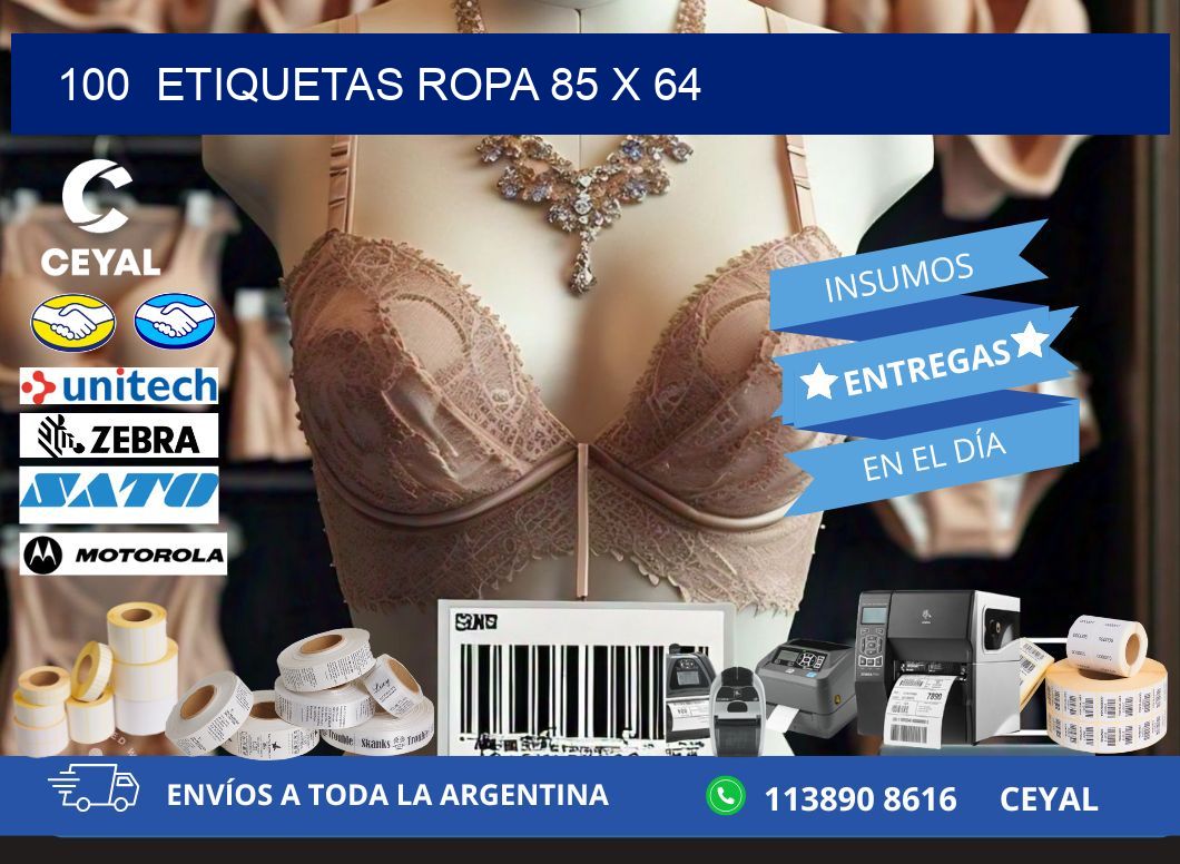 100  ETIQUETAS ROPA 85 x 64