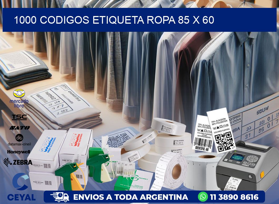 1000 CODIGOS ETIQUETA ROPA 85 x 60