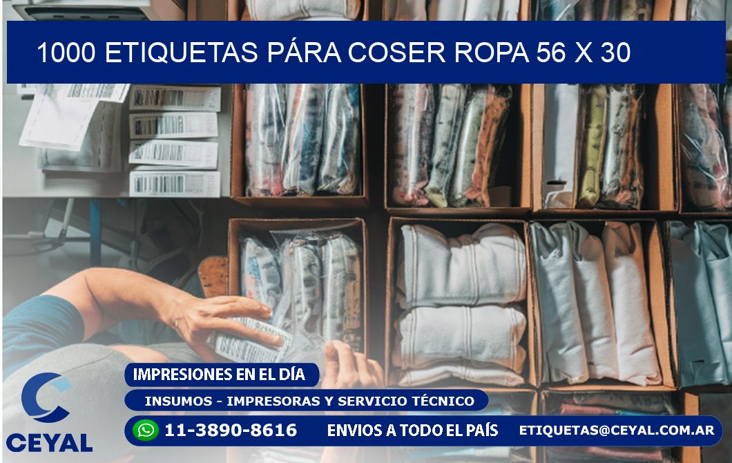 1000 ETIQUETAS PÁRA COSER ROPA 56 x 30