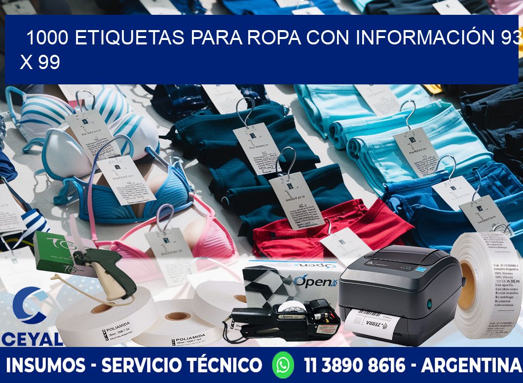 1000 ETIQUETAS PARA ROPA CON INFORMACIÓN 93 x 99