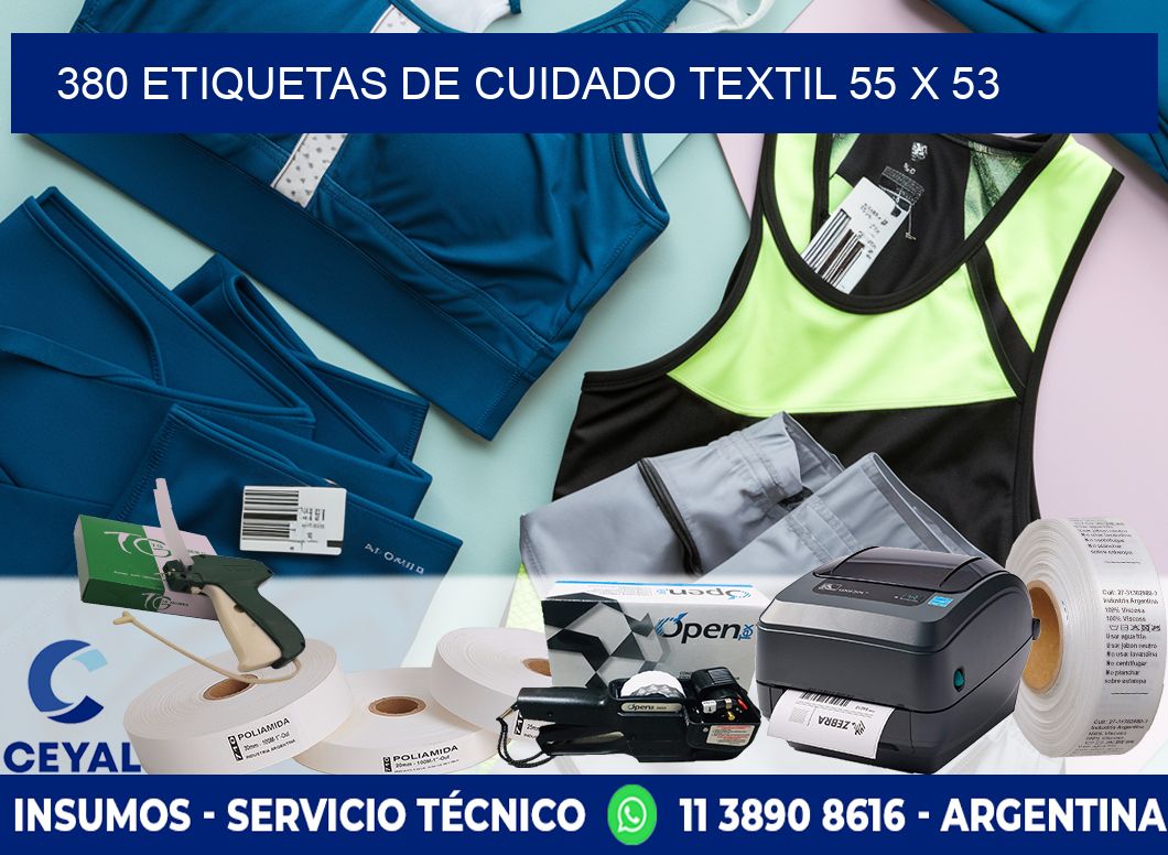 380 ETIQUETAS DE CUIDADO TEXTIL 55 x 53