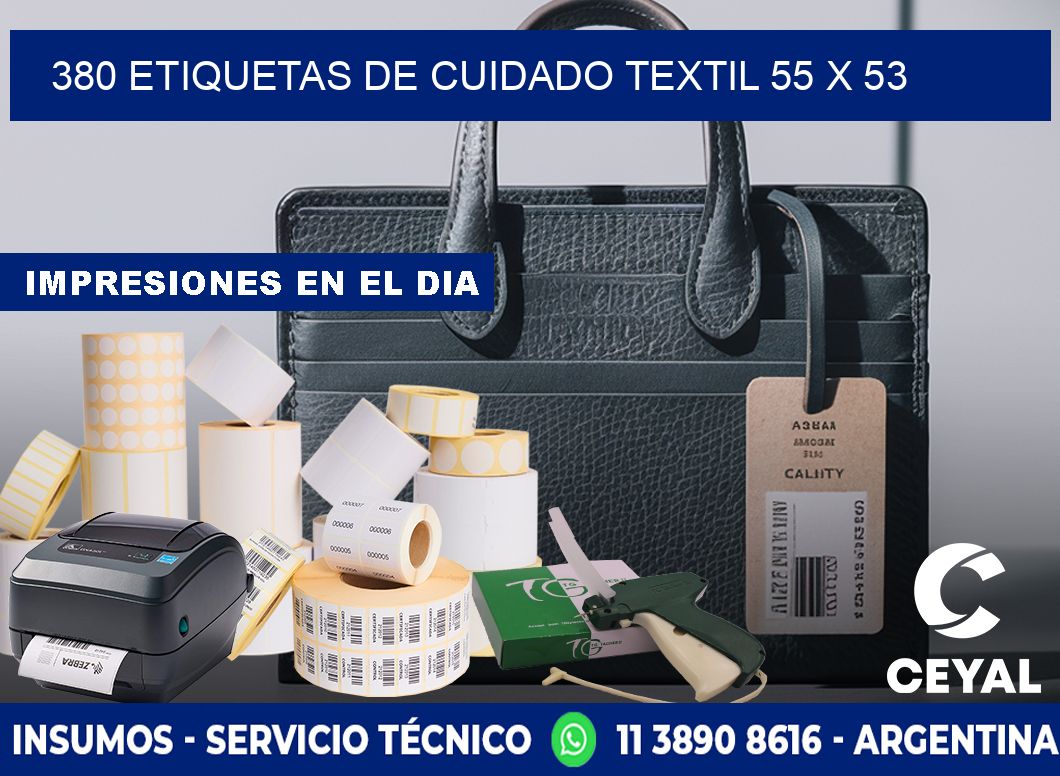 380 ETIQUETAS DE CUIDADO TEXTIL 55 x 53