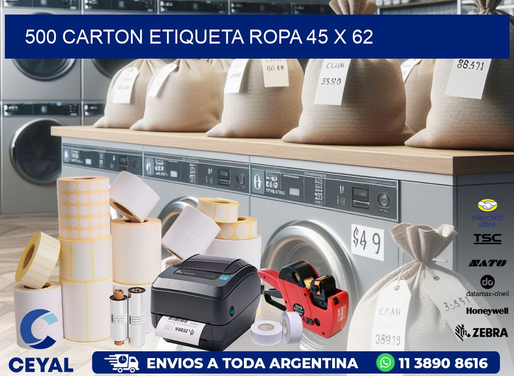 500 CARTON ETIQUETA ROPA 45 x 62