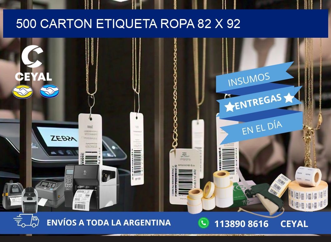 500 CARTON ETIQUETA ROPA 82 x 92