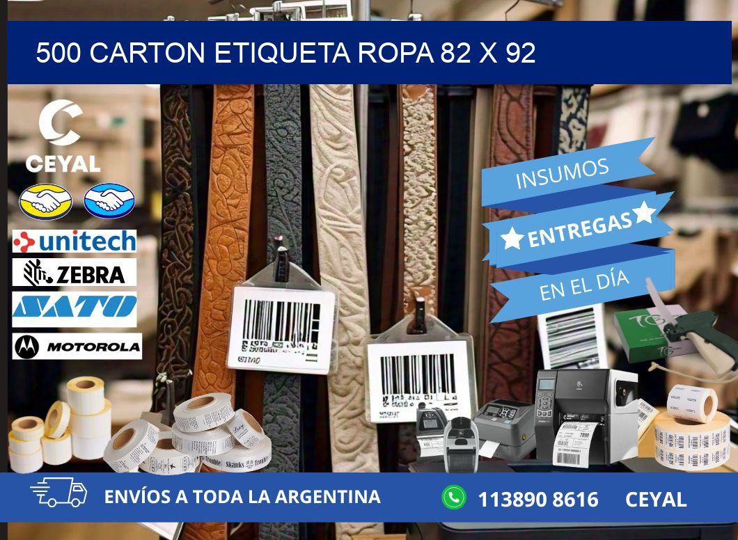 500 CARTON ETIQUETA ROPA 82 x 92