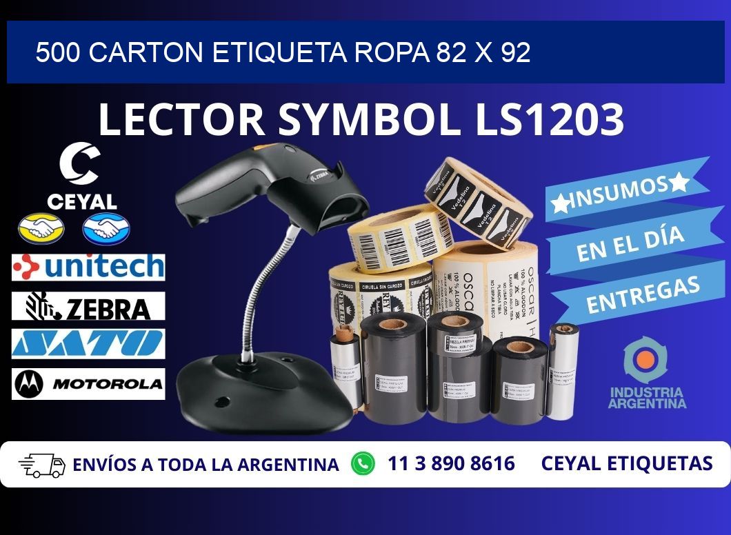 500 CARTON ETIQUETA ROPA 82 x 92