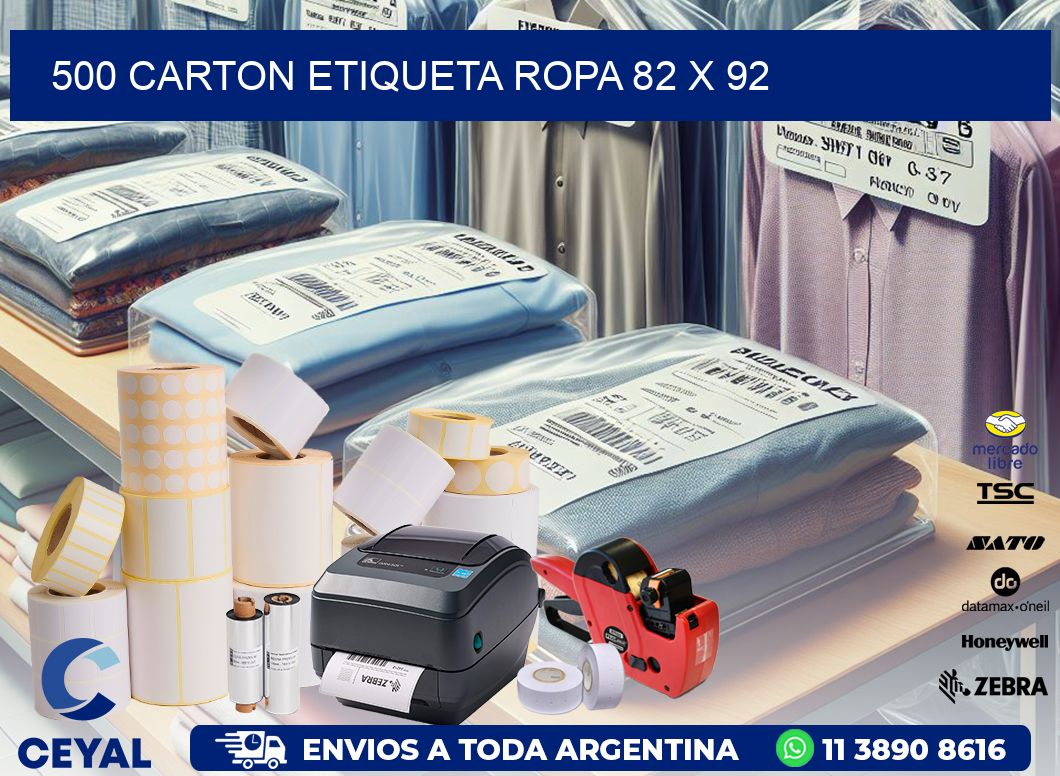 500 CARTON ETIQUETA ROPA 82 x 92