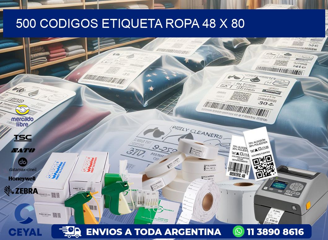 500 CODIGOS ETIQUETA ROPA 48 x 80