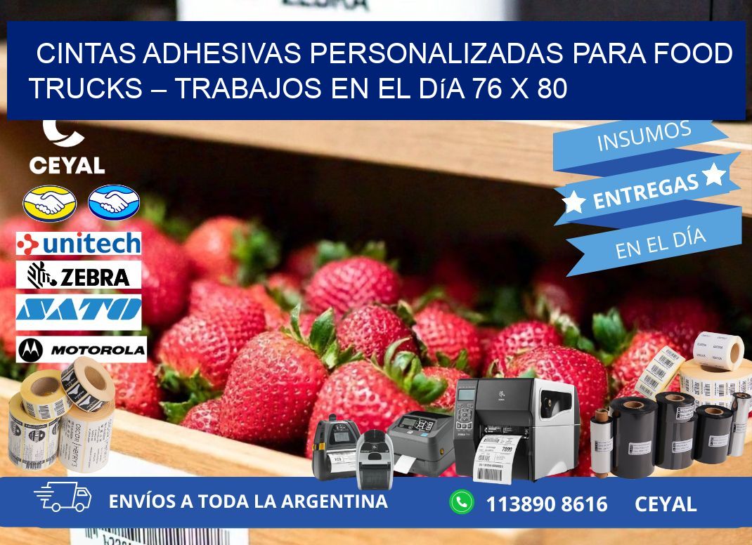 Cintas adhesivas personalizadas para food trucks – Trabajos en el día 76 x 80