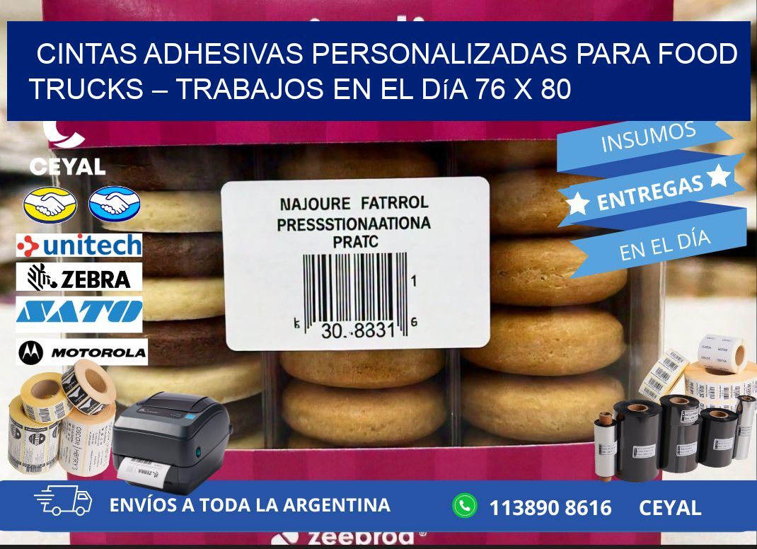 Cintas adhesivas personalizadas para food trucks – Trabajos en el día 76 x 80