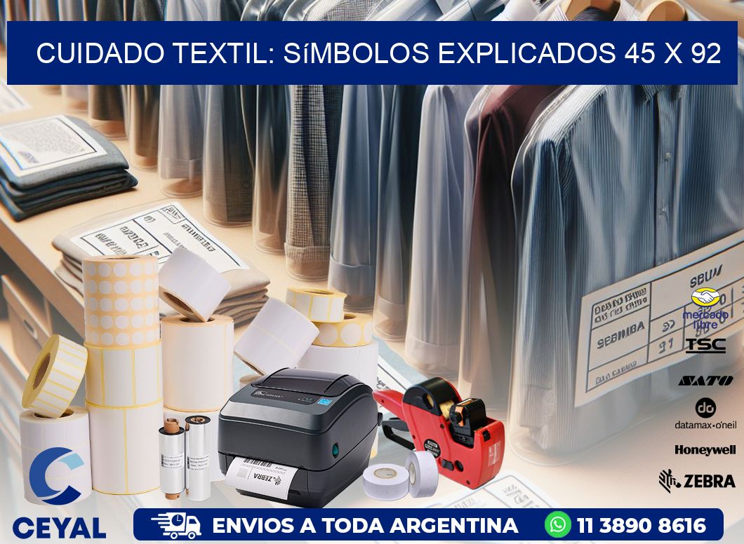 Cuidado Textil: Símbolos Explicados 45 x 92