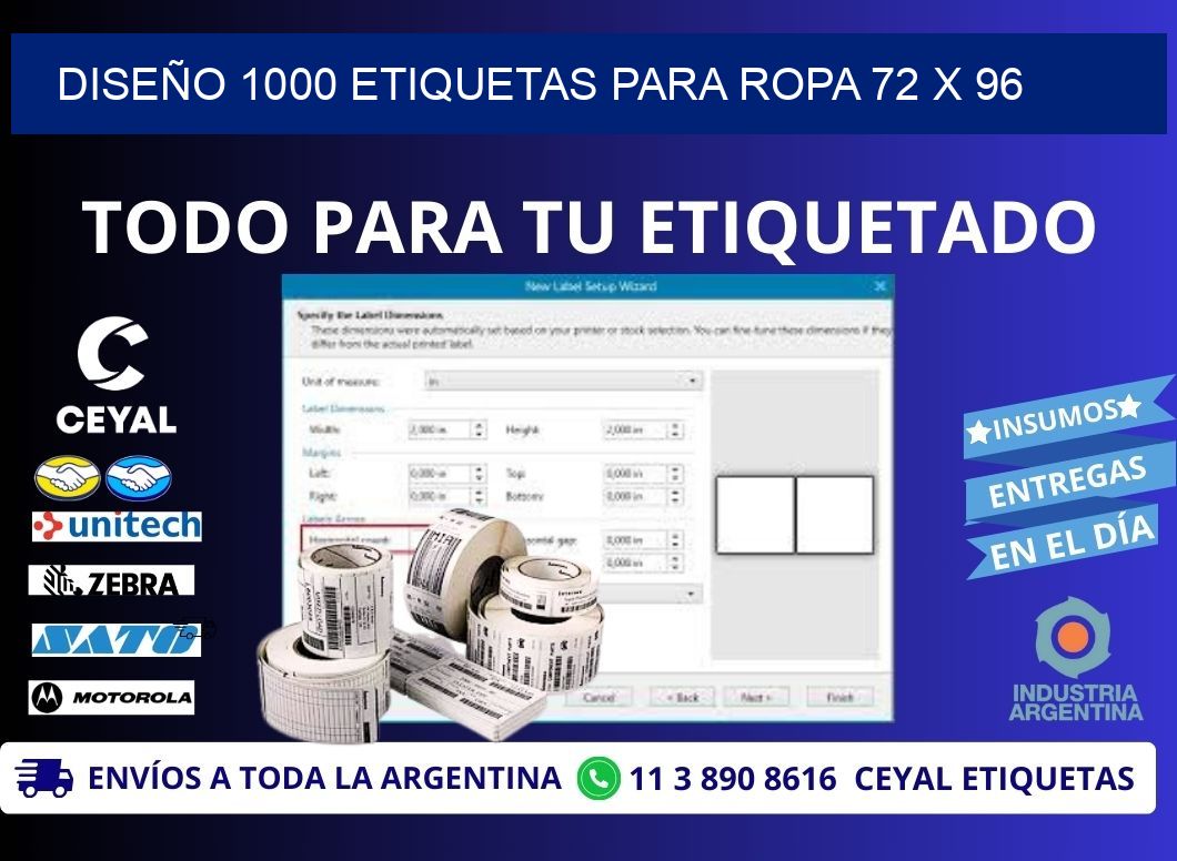 DISEÑO 1000 ETIQUETAS PARA ROPA 72 x 96