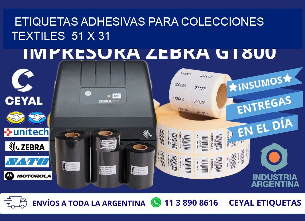 ETIQUETAS ADHESIVAS PARA COLECCIONES TEXTILES  51 x 31