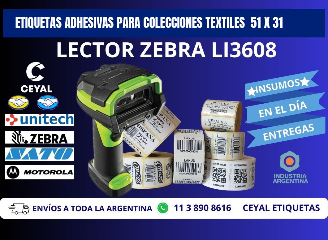 ETIQUETAS ADHESIVAS PARA COLECCIONES TEXTILES  51 x 31