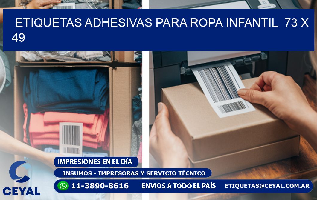 ETIQUETAS ADHESIVAS PARA ROPA INFANTIL  73 x 49