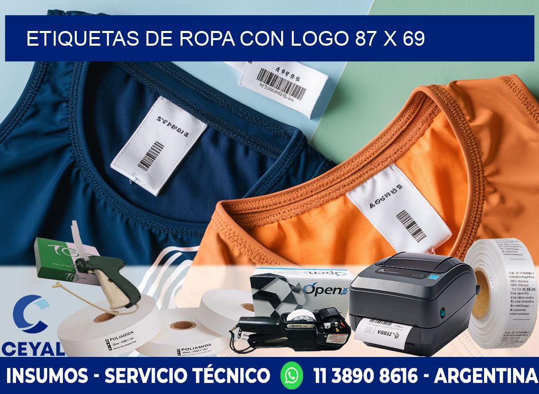 ETIQUETAS DE ROPA CON LOGO 87 x 69