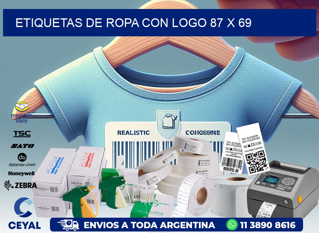 ETIQUETAS DE ROPA CON LOGO 87 x 69