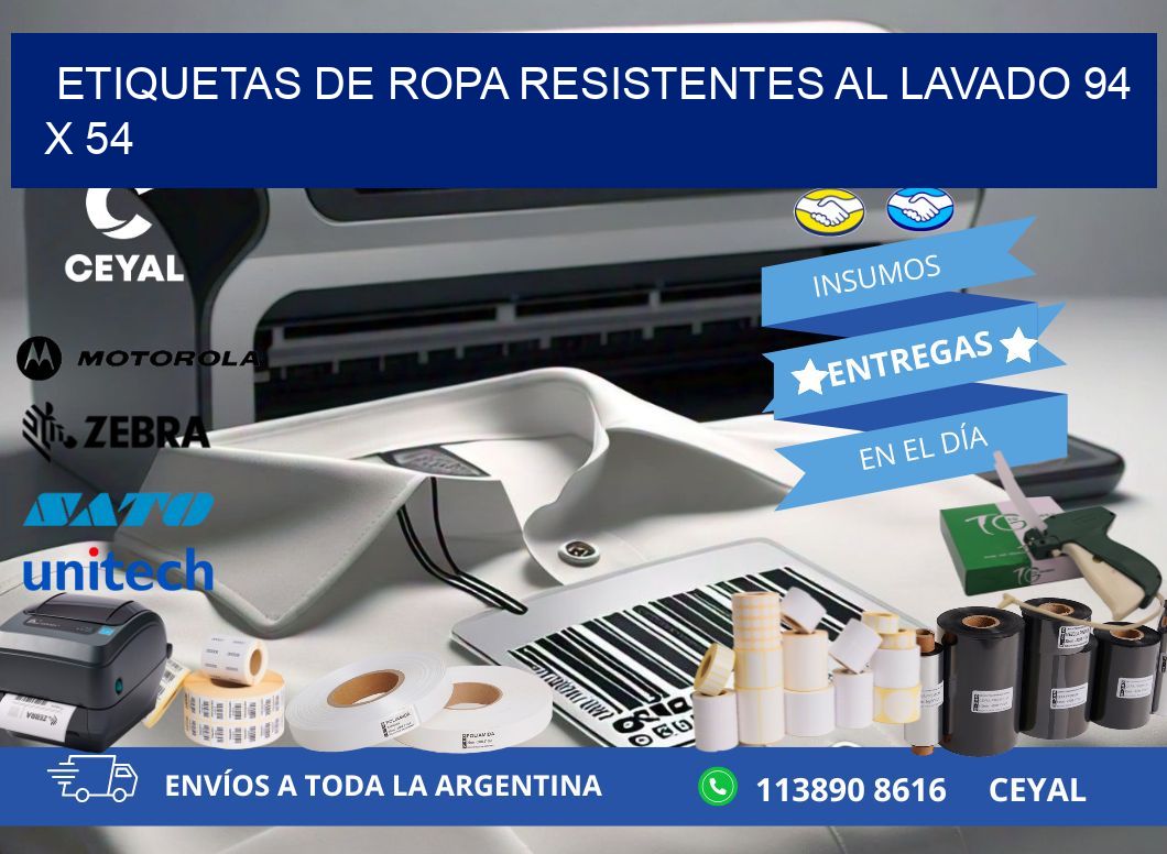 ETIQUETAS DE ROPA RESISTENTES AL LAVADO 94 x 54