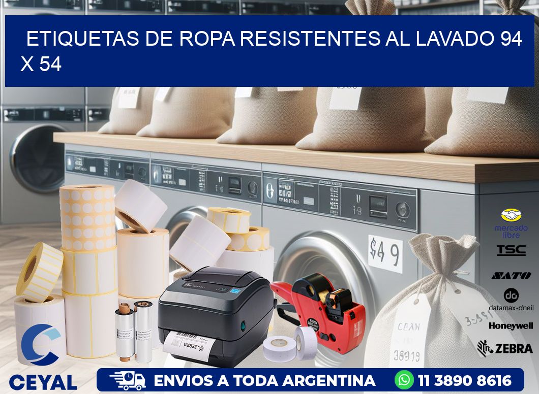 ETIQUETAS DE ROPA RESISTENTES AL LAVADO 94 x 54